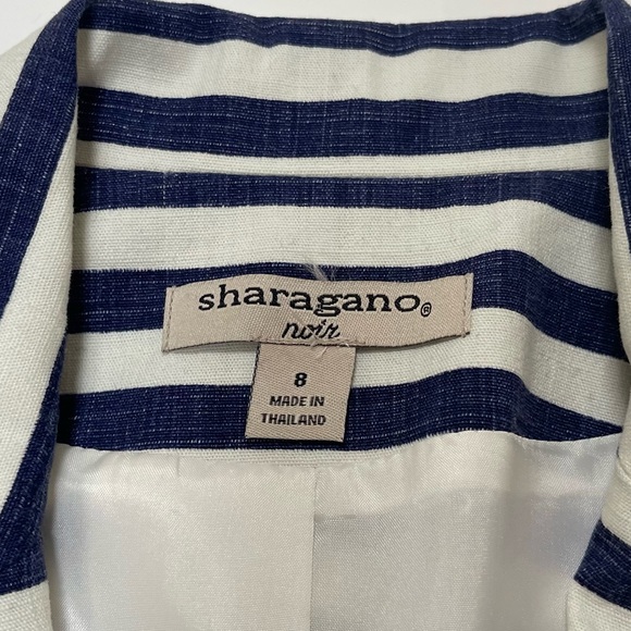 ⭐️Sharagano navy blue and off-white striped blazer - Picture 6 of 11